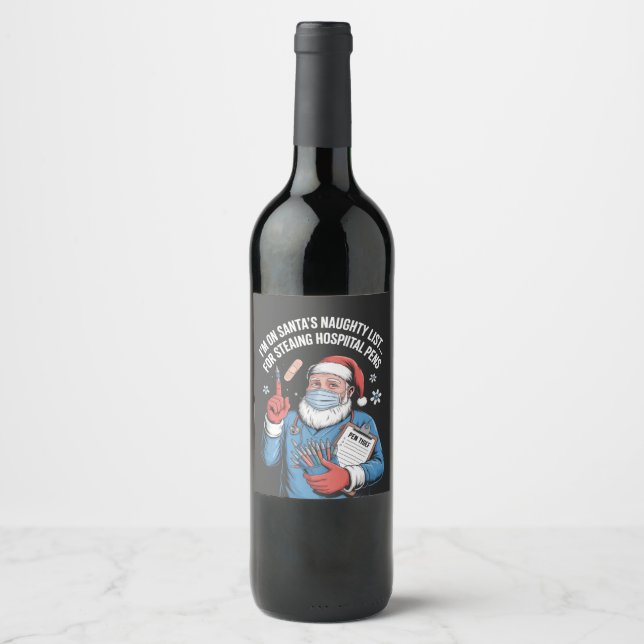 Étiquette Pour Bouteilles De Vin Noël 2026,  (Devant)