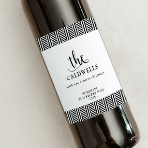 Étiquette Pour Bouteilles De Vin Noël blanc fait maison en arête de poisson