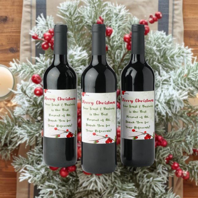 Étiquette Pour Bouteilles De Vin Noël | Cheers Client pour les entreprises et les r (Créateur téléchargé)
