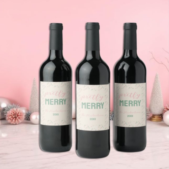 Étiquette Pour Bouteilles De Vin Noël chic (Créateur téléchargé)
