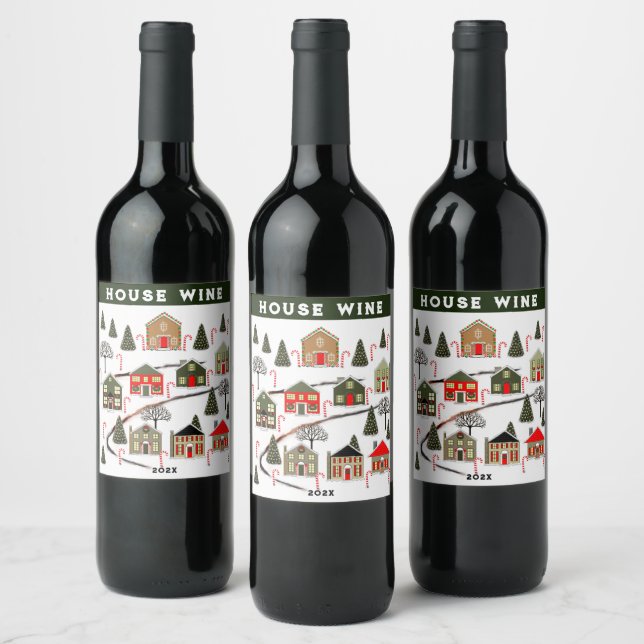 Étiquette Pour Bouteilles De Vin Noël des agents immobiliers (Bouteilles)