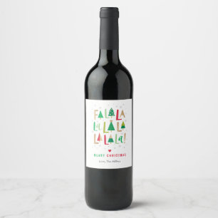Étiquette Pour Bouteilles De Vin Noël des arbres joyeux
