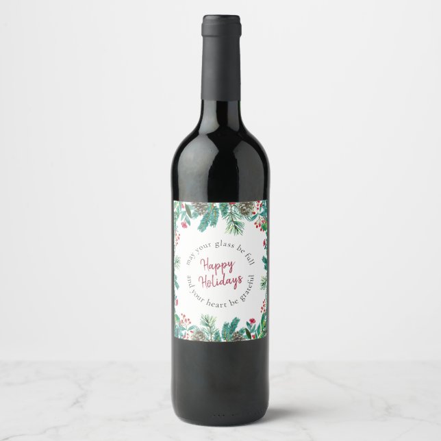 Étiquette Pour Bouteilles De Vin Noël élégant (Devant)