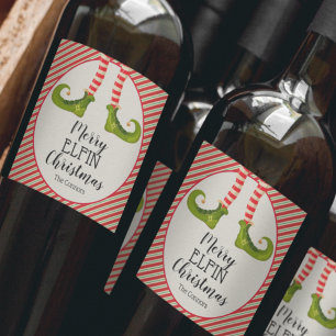 Étiquette Pour Bouteilles De Vin Noël Elf Legs