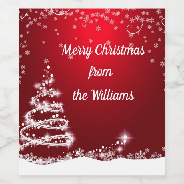 Étiquette Pour Bouteilles De Vin Noël étiquette de vin personnalisé (Étiquettes simples)