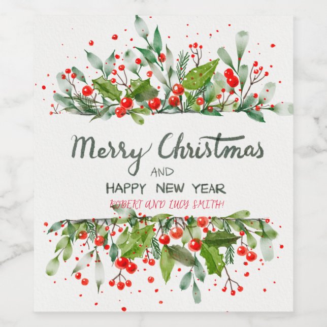 Étiquette Pour Bouteilles De Vin Noël magie (Étiquettes simples)