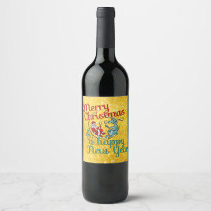 Étiquette Pour Bouteilles De Vin Noël - PÈRE NOËL & REINDEER - Noël - Nouvel An