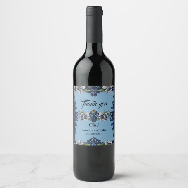 Étiquette Pour Bouteilles De Vin noeud celtique (Devant)