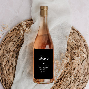 Étiquette Pour Bouteilles De Vin Noir doux et blanc Cheers Mariages