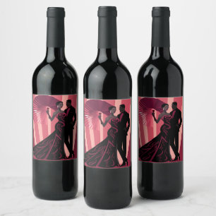 ÉTIQUETTE POUR BOUTEILLES DE VIN NOIR ELEGANCE-RED #1