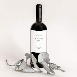 Étiquette Pour Bouteilles De Vin Noir et blanc moderne et minimaliste