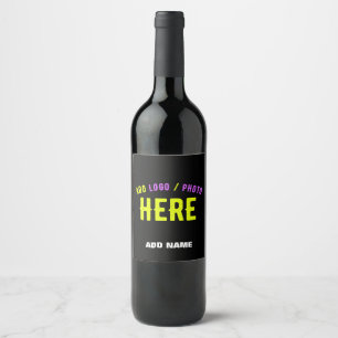 ÉTIQUETTE POUR BOUTEILLES DE VIN NOIR PERSONNALISABLE MARQUE VERIFIEE MODERNE ET CH