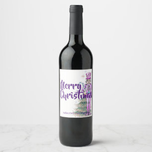 Étiquette Pour Bouteilles De Vin Noisette Thème Purple Noël