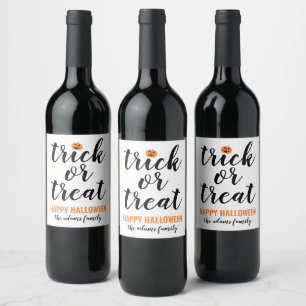 Étiquette Pour Bouteilles De Vin Nom de famille moderne blanc pour un script de Tri