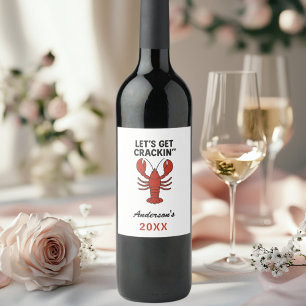 Étiquette Pour Bouteilles De Vin Nom du devis de la fête du homard rouge