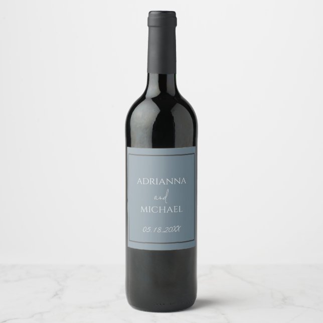 Étiquette Pour Bouteilles De Vin Nom et date du couple (Devant)