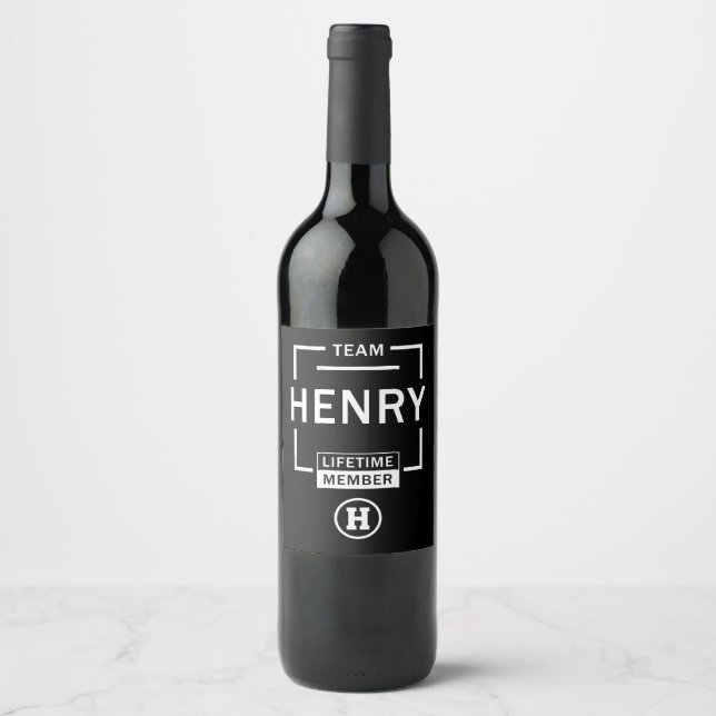 Étiquette Pour Bouteilles De Vin Nom Henry (Devant)