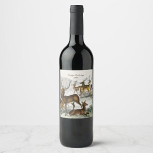 Étiquette Pour Bouteilles De Vin Nom Personnalisé Red Deer Hart, Hind, Roebuck Musc