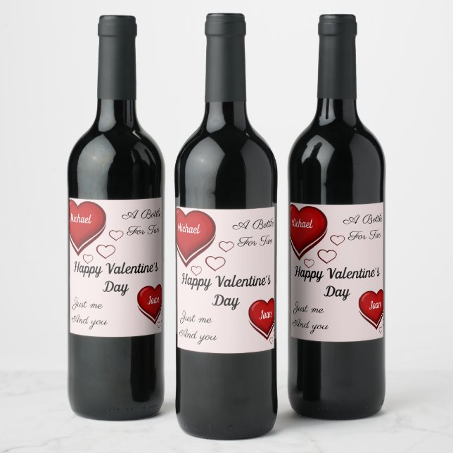 Étiquette Pour Bouteilles De Vin NOMS PERSONNALISÉS Valentines Jour Étincelant Vin  (Bouteilles)