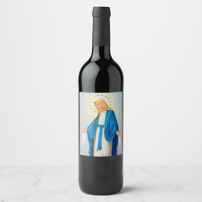 Étiquette Pour Bouteilles De Vin Notre-Dame de l'Immaculée Conception Noël (Devant)