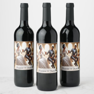 Étiquette Pour Bouteilles De Vin Notre mariage Bliss Étiquette de bouteille de vin