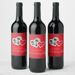 Étiquette Pour Bouteilles De Vin Notre première Saint Valentin en tant que Monsieu