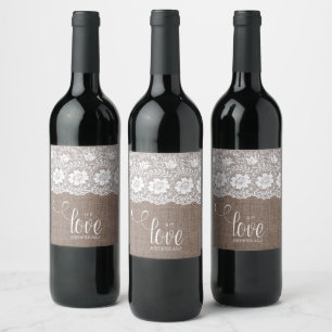 Étiquette Pour Bouteilles De Vin Nous aimons les références Linen Lace Country