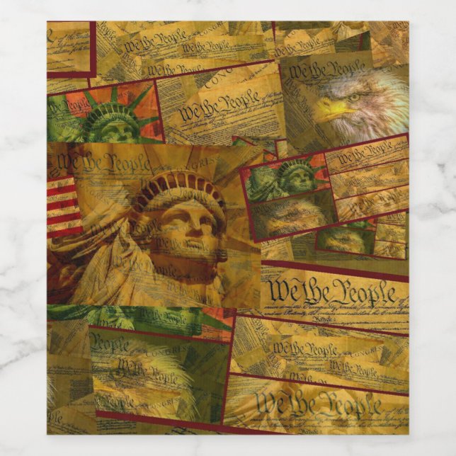 Étiquette Pour Bouteilles De Vin Nous Le Peuple (Étiquettes simples)