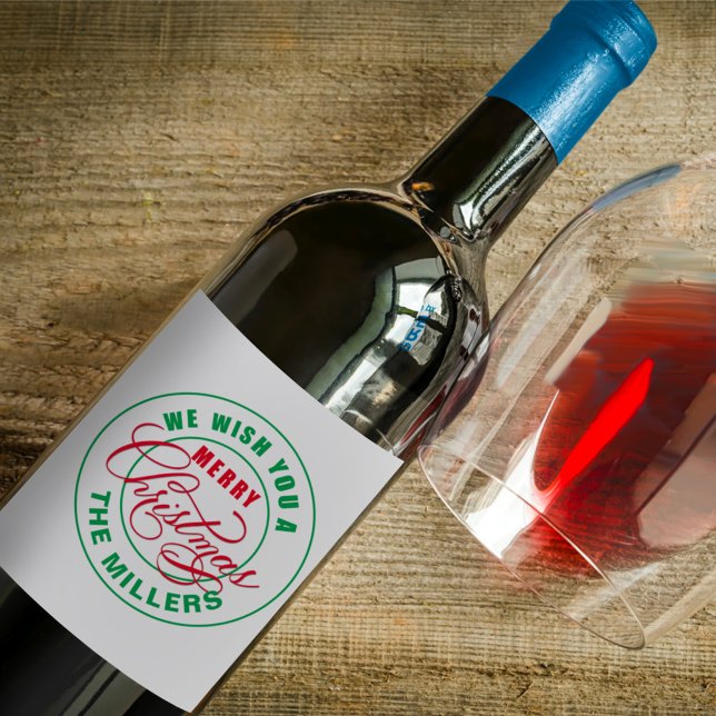 Étiquette Pour Bouteilles De Vin Nous Vous Souhaitons Un Joyeux Noël (Créateur téléchargé)