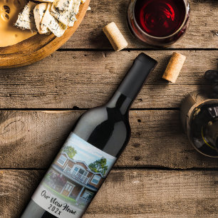 Étiquette Pour Bouteilles De Vin Nouveau Home Photo Script manuscrit Personnalisé M