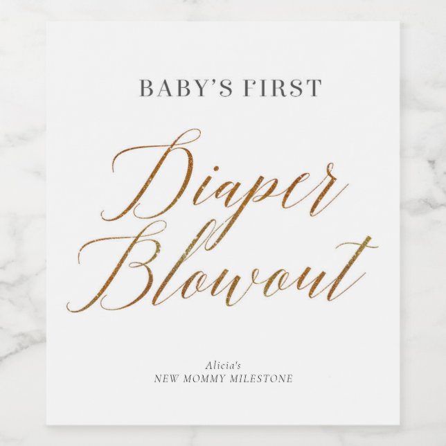 Étiquette Pour Bouteilles De Vin Nouveaux Moments maman Diaper Blowout (Étiquettes simples)