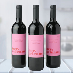 Étiquette Pour Bouteilles De Vin Nouvelle-Orléans typographie de fête en Louisiane