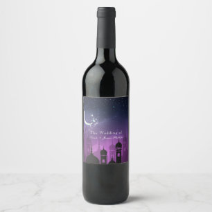 Étiquette Pour Bouteilles De Vin Nuits arabes Vin marocain Clair de lune pourpre