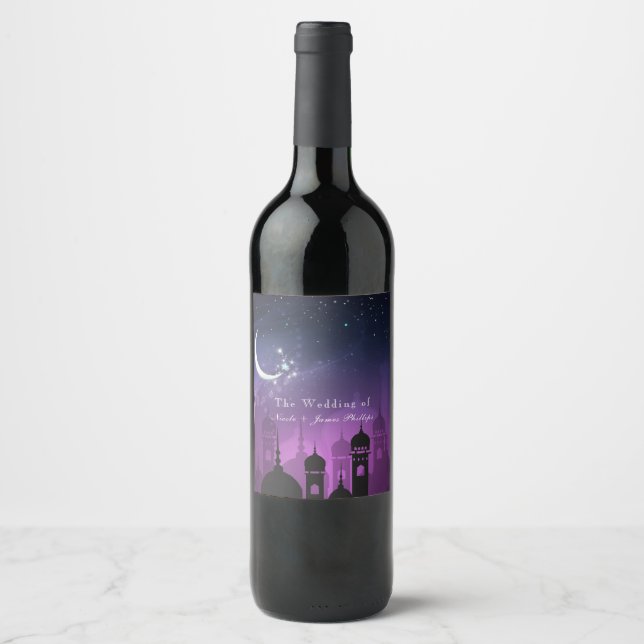 Étiquette Pour Bouteilles De Vin Nuits arabes Vin marocain Clair de lune pourpre (Devant)