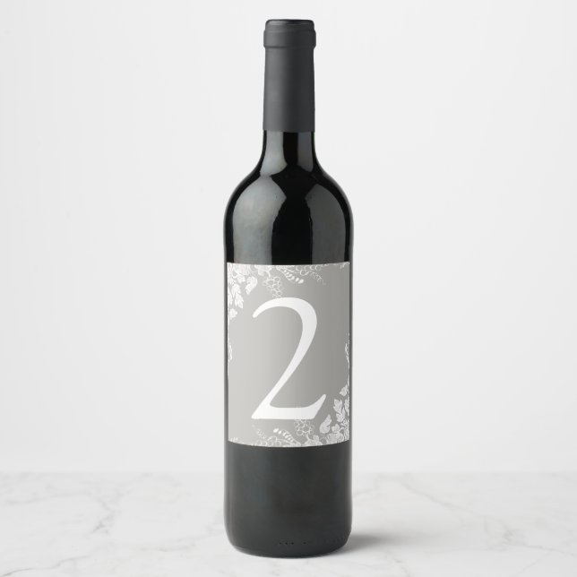 Étiquette Pour Bouteilles De Vin Numéro de table d'étiquette de vin | Vignoble (Gri (Devant)