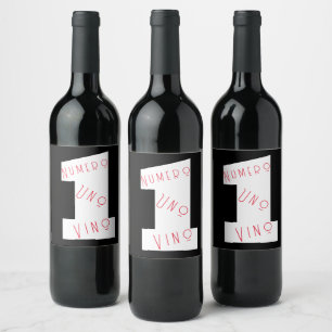 Étiquette Pour Bouteilles De Vin Numéro Un Vin Numero Uno Vino texte visuel