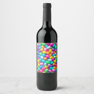 Étiquette Pour Bouteilles De Vin Oeuf de Pâques aux couleurs vives/Printemps