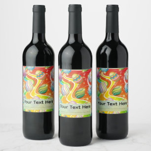 Étiquette Pour Bouteilles De Vin Œufs de Pâques Motif Festif