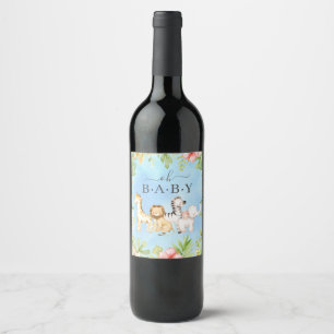 Étiquette Pour Bouteilles De Vin Oh Baby Jungle Baby shower