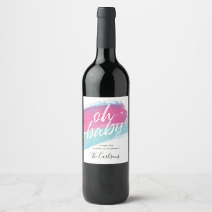 Étiquette Pour Bouteilles De Vin Oh Baby Paint Swash Étiquette de Boisson