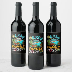 Étiquette Pour Bouteilles De Vin Oh Bateau C'est un Voyage de Famille 2026 Famille