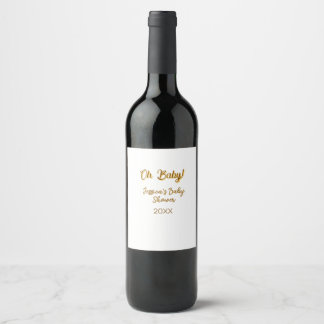 Étiquette Pour Bouteilles De Vin oh bébé fête de bébé mixte orange doré n