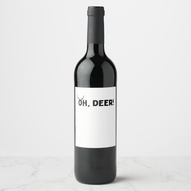Étiquette Pour Bouteilles De Vin Oh Cerf Simple Esthétique  (Devant)