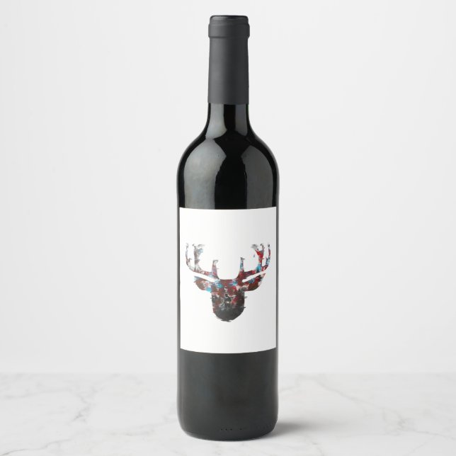 Étiquette Pour Bouteilles De Vin Oh Deer Minimal Style  (Devant)