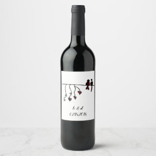 Étiquette Pour Bouteilles De Vin Oiseaux de l'amour