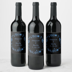 Étiquette Pour Bouteilles De Vin Onyx Black Velvet Chalkboard Grunge Vintage
