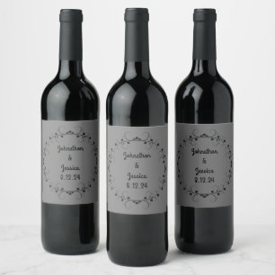 Étiquette Pour Bouteilles De Vin Onyx Black Velvet Chalkboard Grunge Vintage