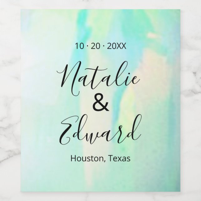 Étiquette Pour Bouteilles De Vin Opal Elegant Moderne (Étiquettes simples)