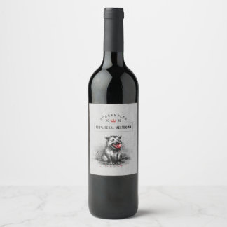 Étiquette Pour Bouteilles De Vin Opossum de Noël Poubelle Branché Mâchant un Orneme