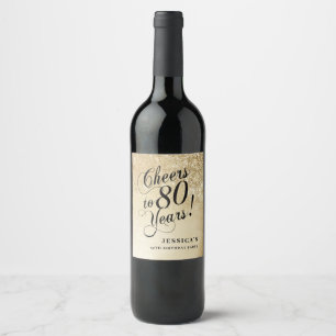Étiquette Pour Bouteilles De Vin Or 80 ans élégant en or